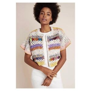 NWOT Anthropologie MIA Handmade Crochet Knit Cardigan  Size XS/S
